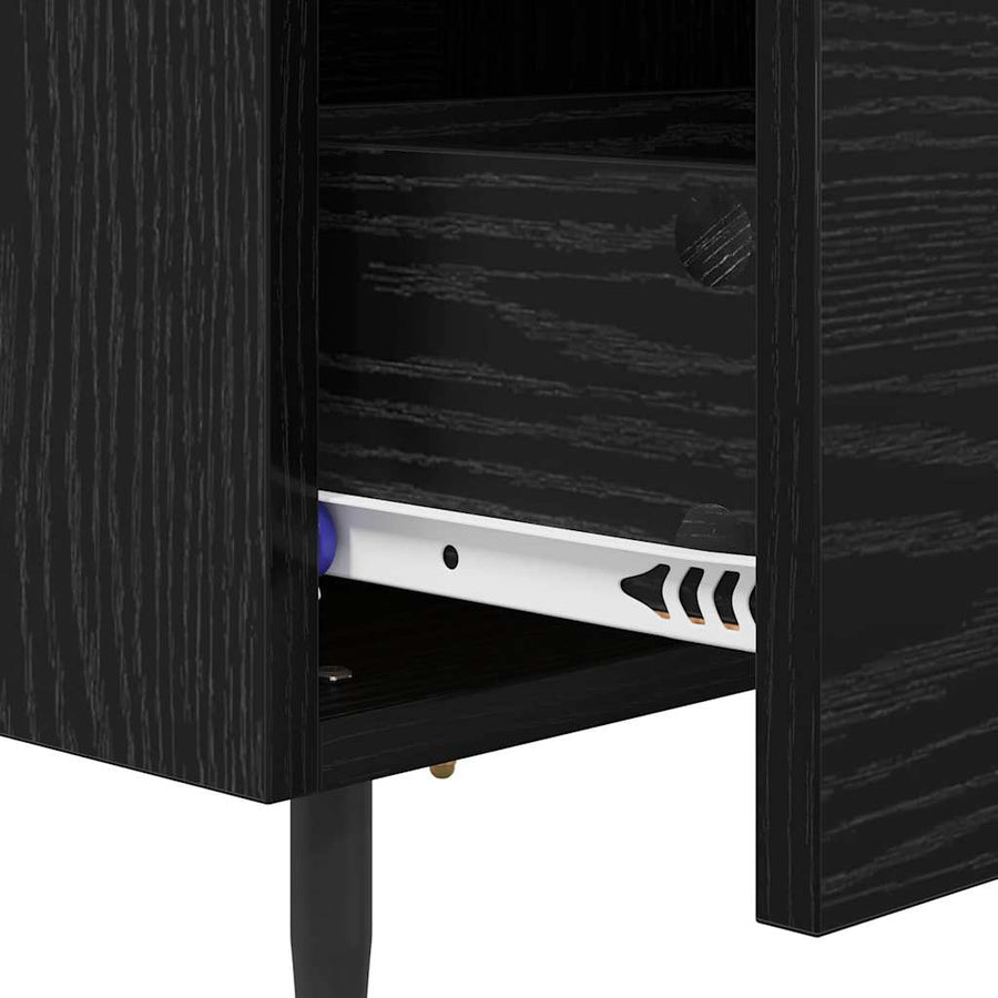 Nachtkastje 2 pcs Zwart eiken 40 x 35 x 47,5 cm Bewerkt hout