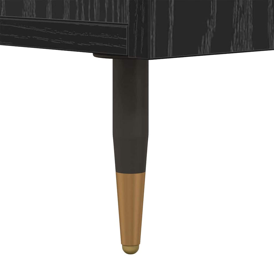 Nachtkastje 2 pcs Zwart eiken 40 x 35 x 47,5 cm Bewerkt hout