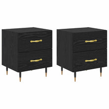 Nachtkastje 2 pcs Zwart eiken 40 x 35 x 47,5 cm Bewerkt hout