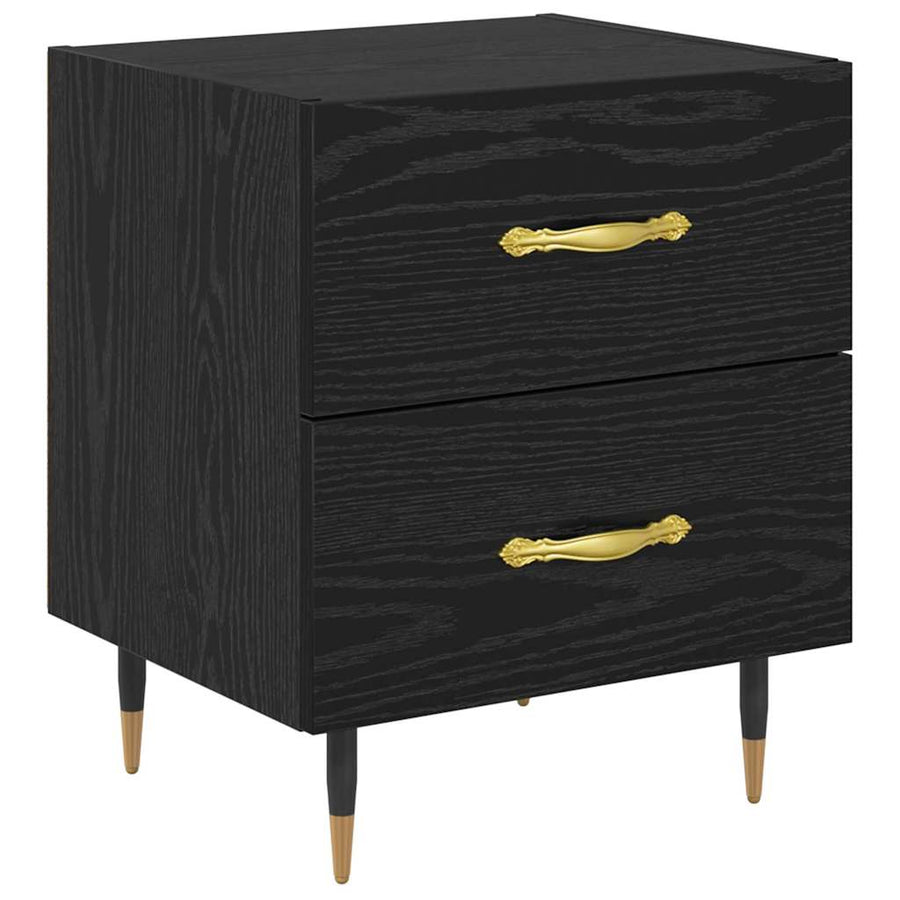 Nachtkastje 2 pcs Zwart eiken 40 x 35 x 47,5 cm Bewerkt hout