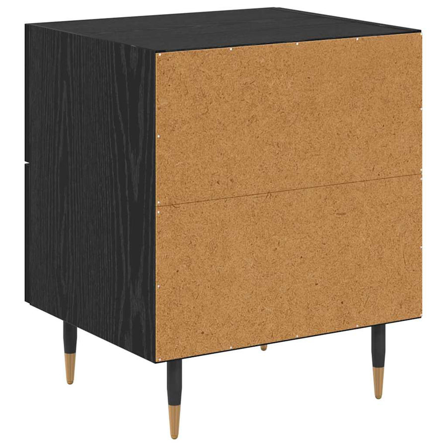 Nachtkastje 2 pcs Zwart eiken 40 x 35 x 47,5 cm Bewerkt hout