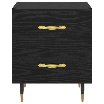 Nachtkastje 2 pcs Zwart eiken 40 x 35 x 47,5 cm Bewerkt hout