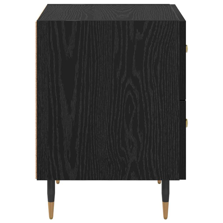 Nachtkastje 2 pcs Zwart eiken 40 x 35 x 47,5 cm Bewerkt hout