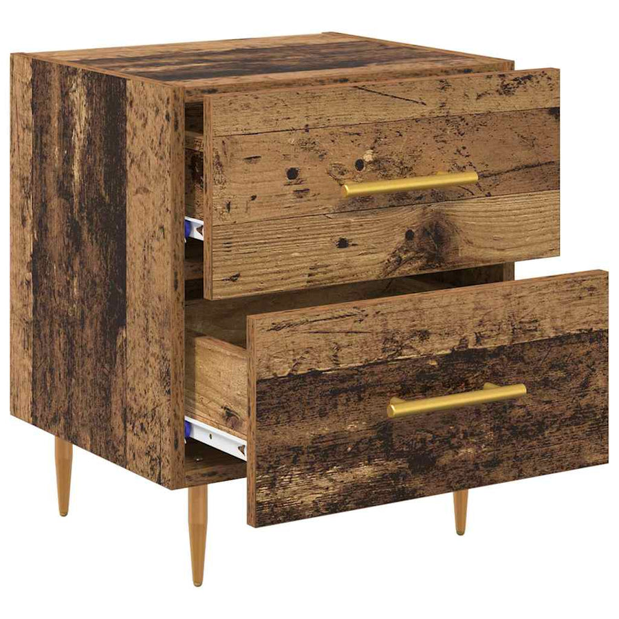Nachtkastje met lade Oud Hout 40 x 35 x 47,5 cm Bewerkt hout
