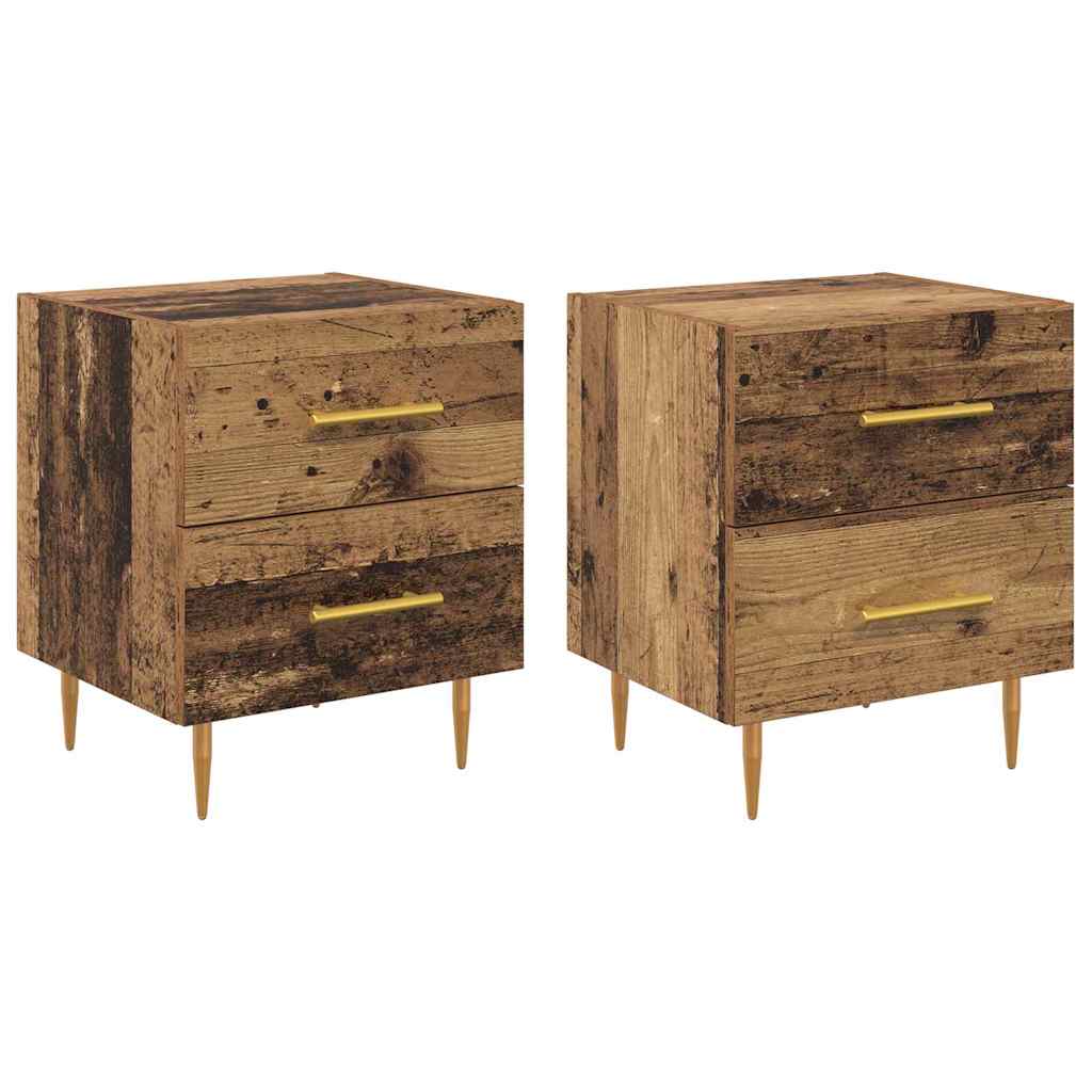 Nachtkastje 2 pcs Oud Hout 40 x 35 x 47,5 cm Bewerkt hout