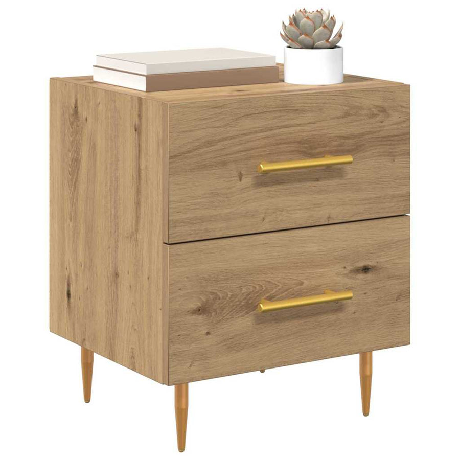 Nachtkastje 2 pcs Artisan Eiken 40 x 35 x 47,5 cm Bewerkt hout