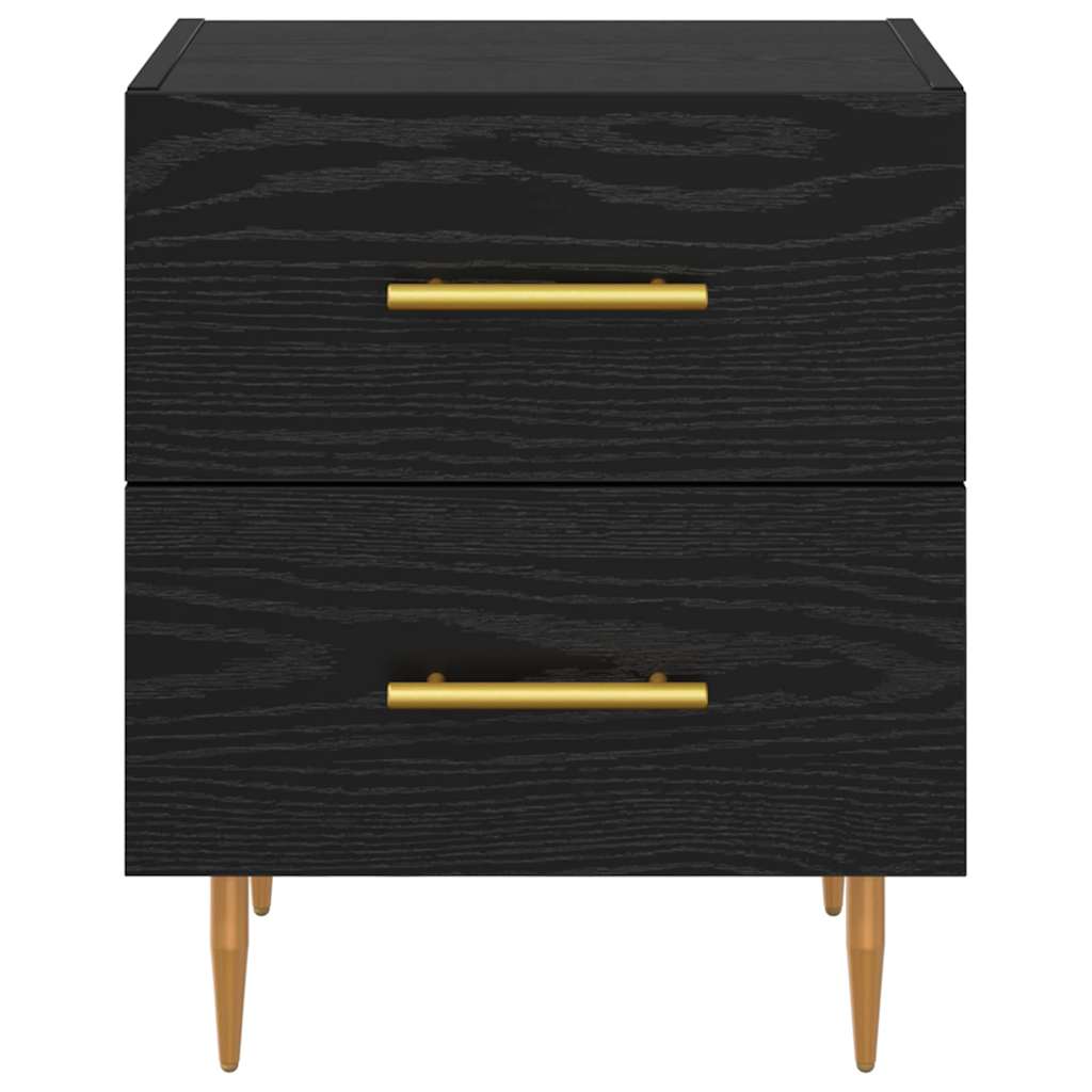 Nachtkastje met lade Zwart Eiken 40 x 35 x 47,5 cm Bewerkt hout