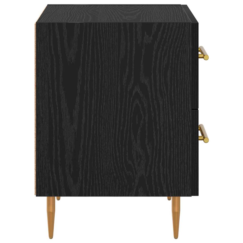 Nachtkastje met lade Zwart Eiken 40 x 35 x 47,5 cm Bewerkt hout