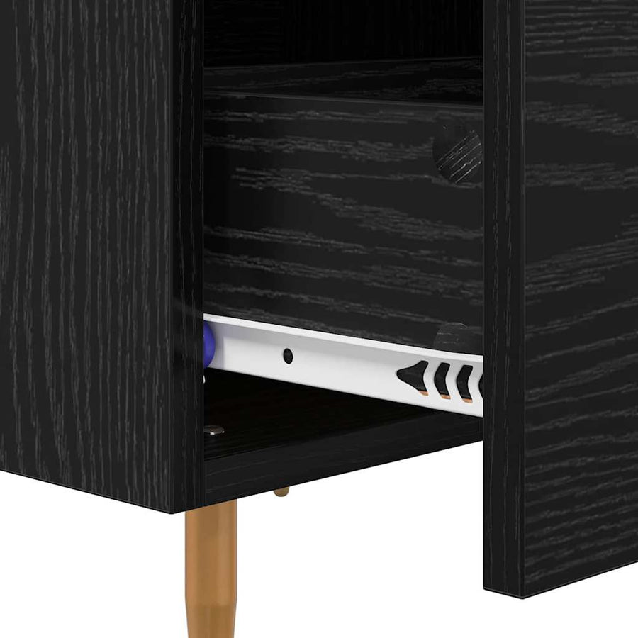 Nachtkastje 2 pcs Zwart Eiken 40 x 35 x 47,5 cm Bewerkt hout