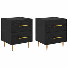 Nachtkastje 2 pcs Zwart Eiken 40 x 35 x 47,5 cm Bewerkt hout