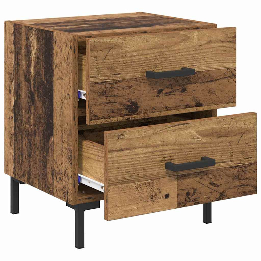 Nachtkastje met lade Oudhout 40 x 35 x 47,5 cm Bewerkt hout