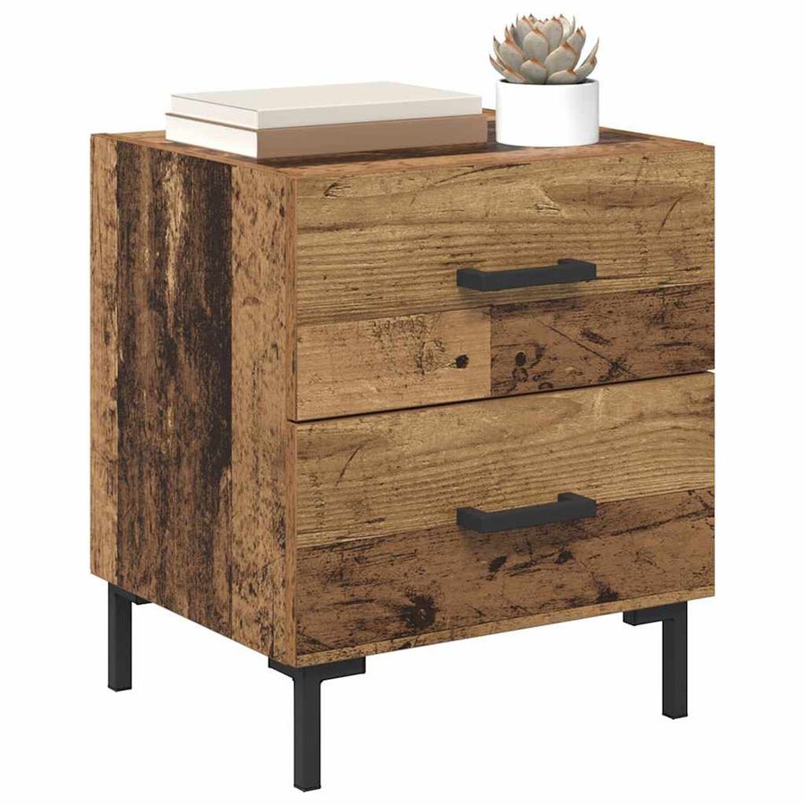 Nachtkastje met lade Oudhout 40 x 35 x 47,5 cm Bewerkt hout