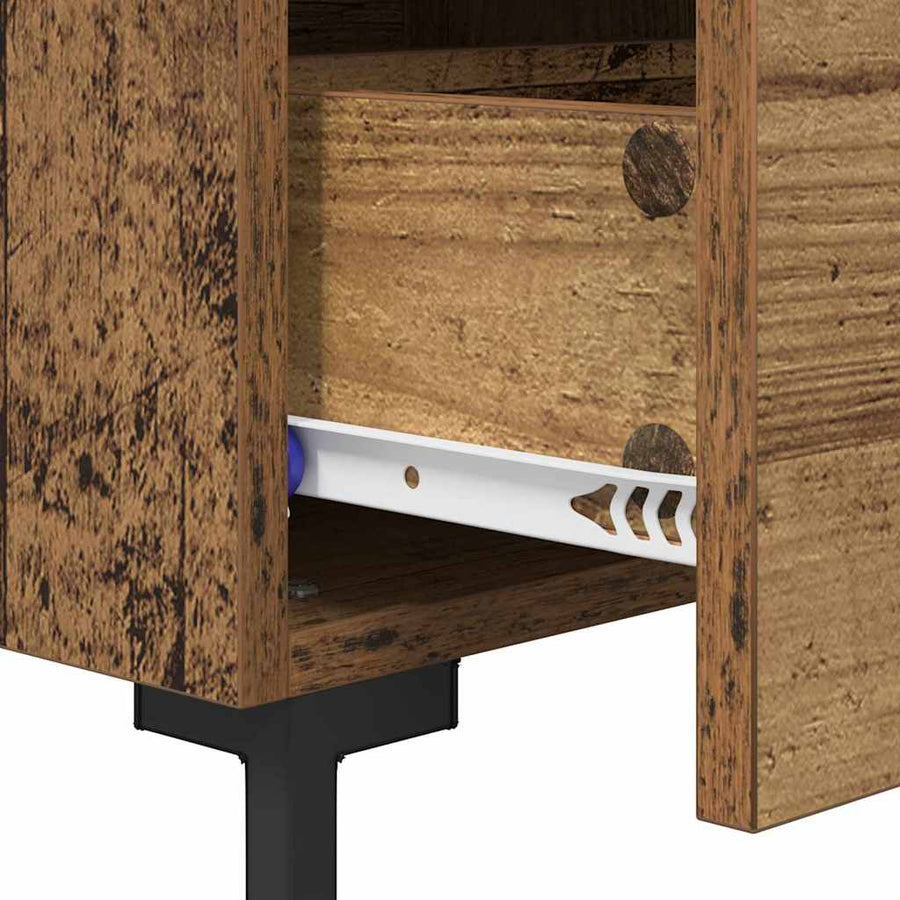 Nachtkastje 2 pcs Oudhout 40 x 35 x 47,5 cm Bewerkt hout
