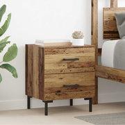 Nachtkastje 2 stuks oudenhout 40x35x47,5 cm bewerkt hout