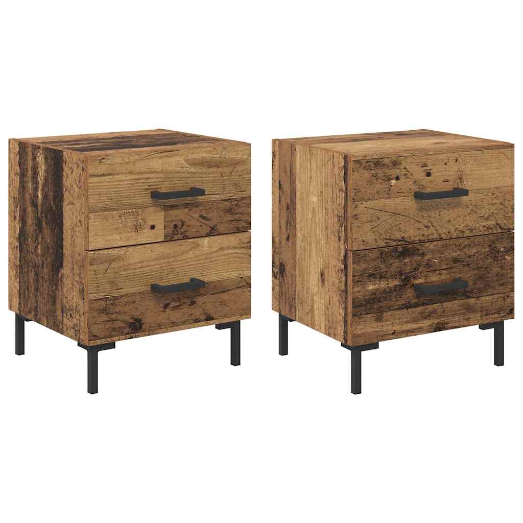 Nachtkastje 2 pcs Oudhout 40 x 35 x 47,5 cm Bewerkt hout