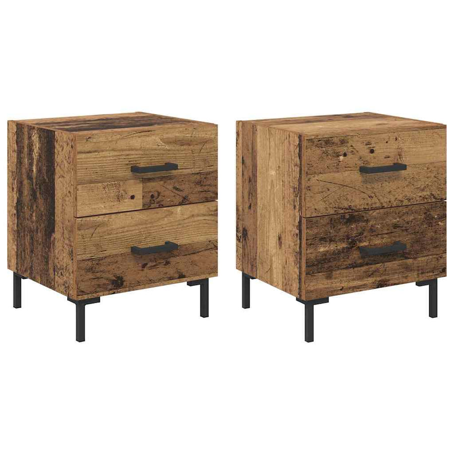 Nachtkastje 2 pcs Oudhout 40 x 35 x 47,5 cm Bewerkt hout