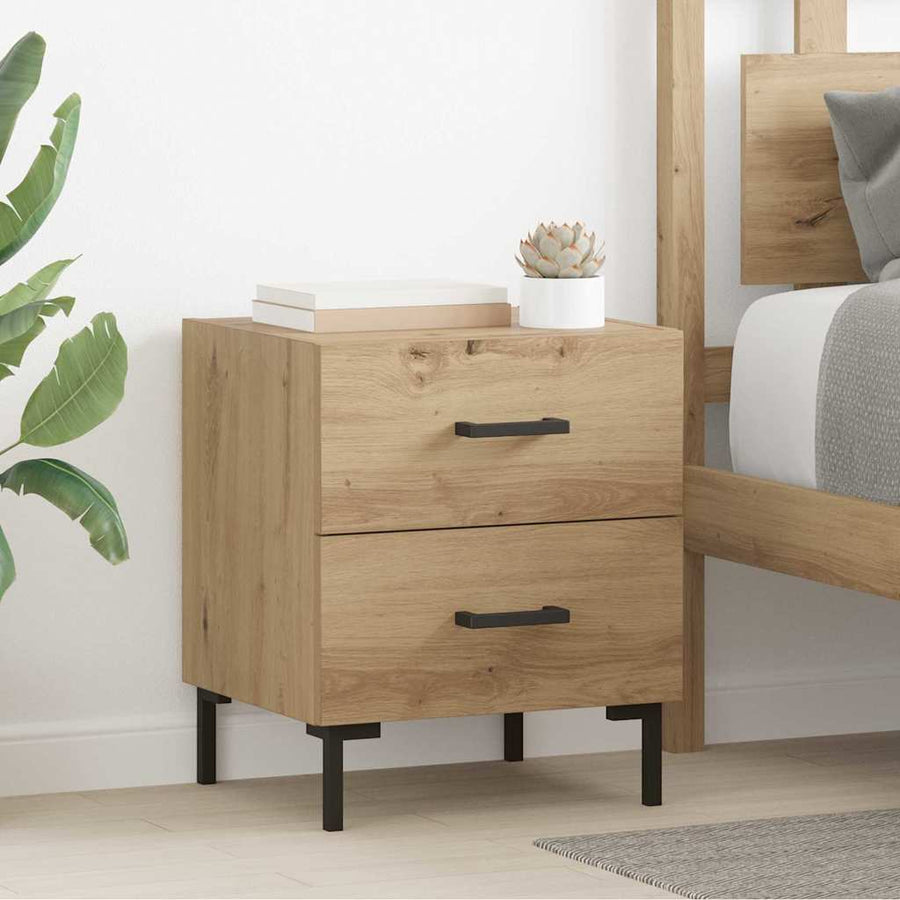 Nachtkastje Artisan Eiken 40 x 35 x 47,5 cm Bewerkt hout