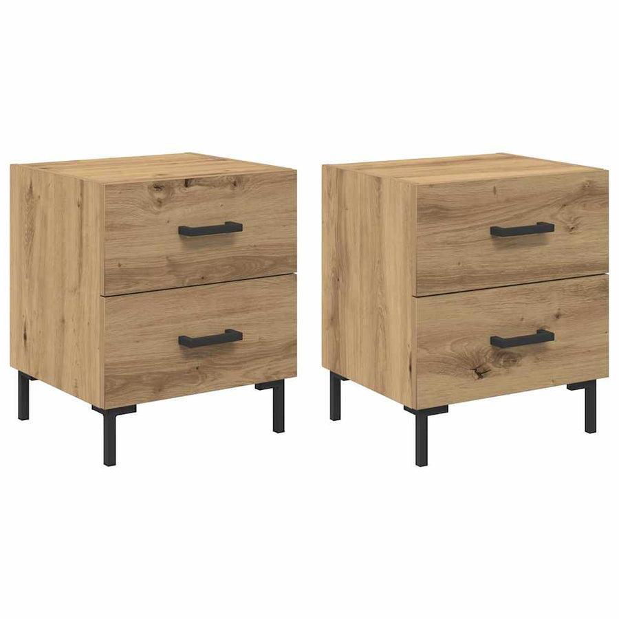 Nachtkastje 2 pcs Artisan Eiken 40 x 35 x 47,5 cm Bewerkt hout