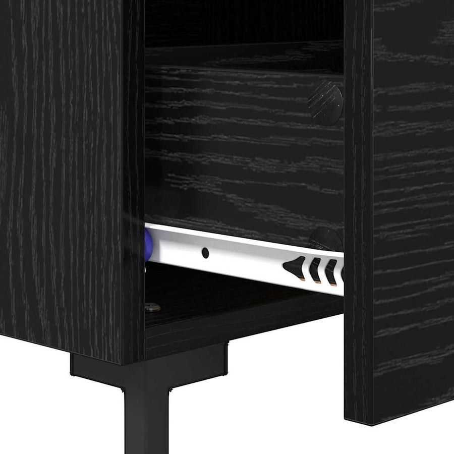 Nachtkastje 2 pcs Zwart Eiken 40 x 35 x 47,5 cm Bewerkt hout