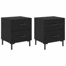 Nachtkastje 2 pcs Zwart Eiken 40 x 35 x 47,5 cm Bewerkt hout