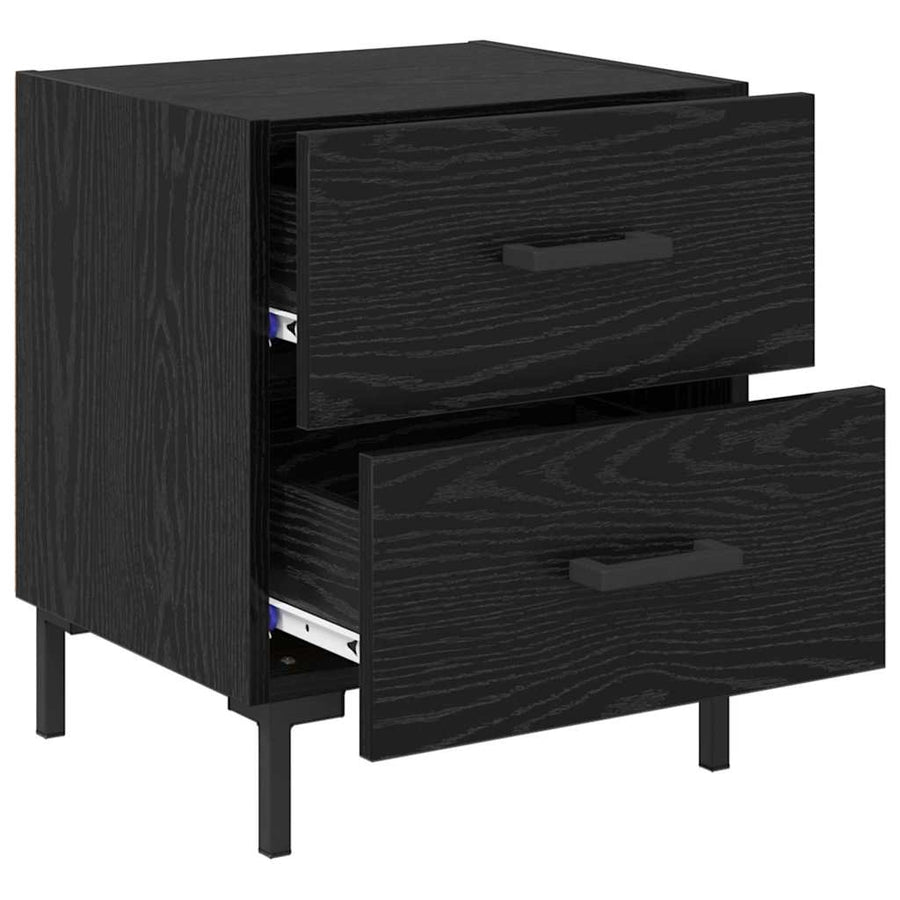 Nachtkastje 2 pcs Zwart Eiken 40 x 35 x 47,5 cm Bewerkt hout