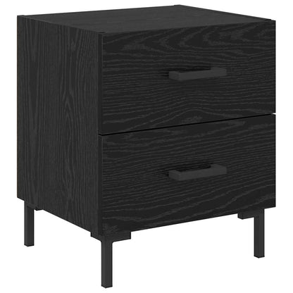 Nachtkastje 2 pcs Zwart Eiken 40 x 35 x 47,5 cm Bewerkt hout