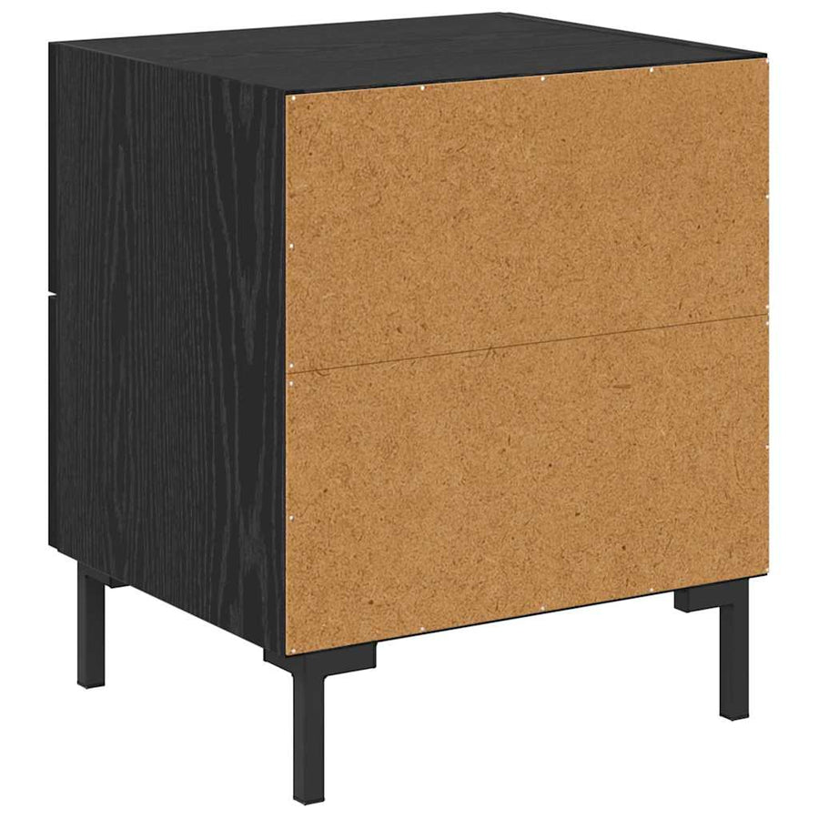 Nachtkastje 2 pcs Zwart Eiken 40 x 35 x 47,5 cm Bewerkt hout