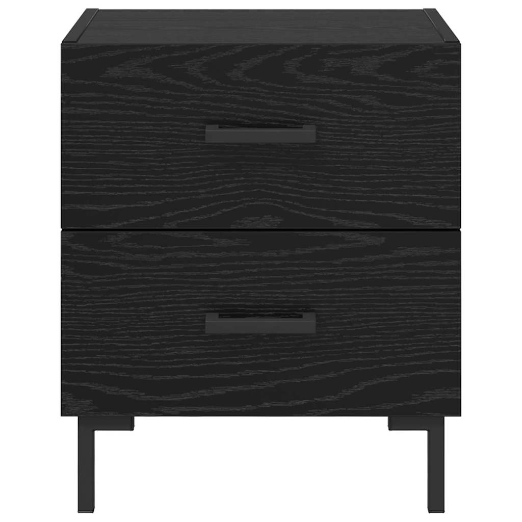 Nachtkastje 2 pcs Zwart Eiken 40 x 35 x 47,5 cm Bewerkt hout