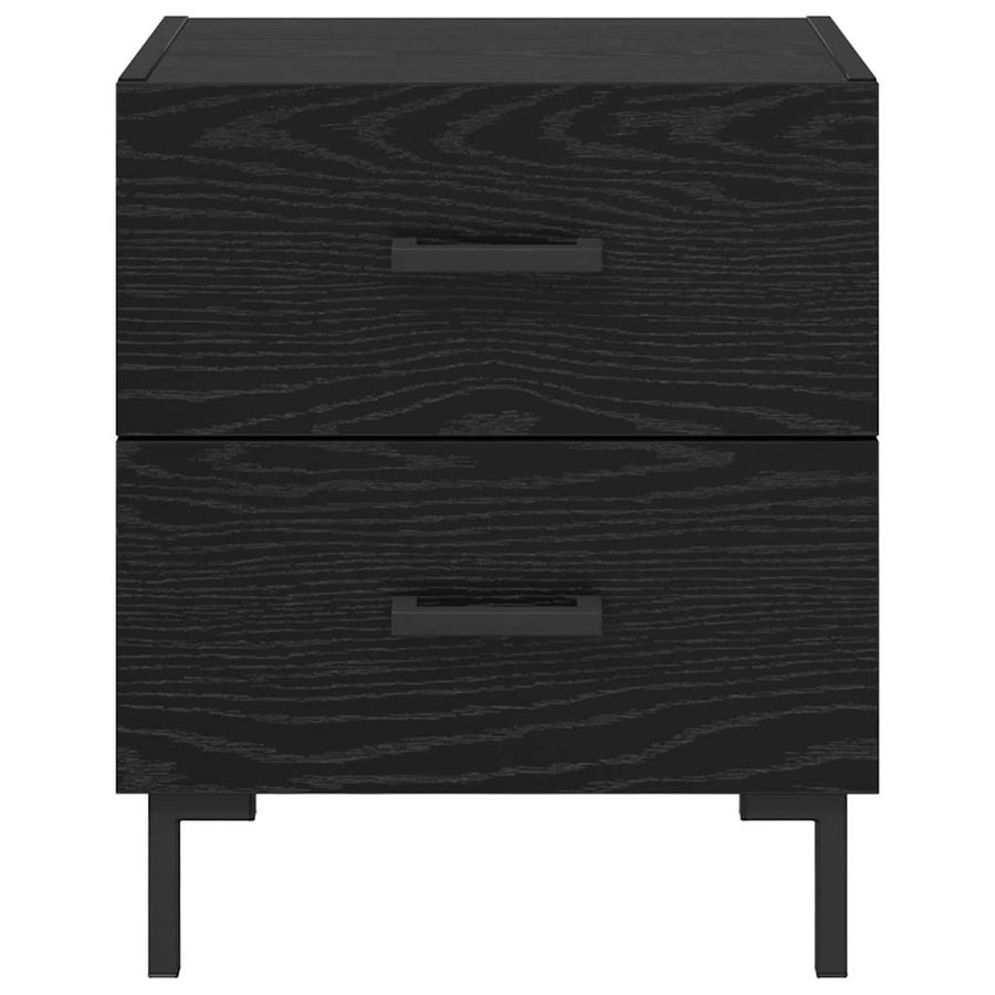 Nachtkastje 2 pcs Zwart Eiken 40 x 35 x 47,5 cm Bewerkt hout