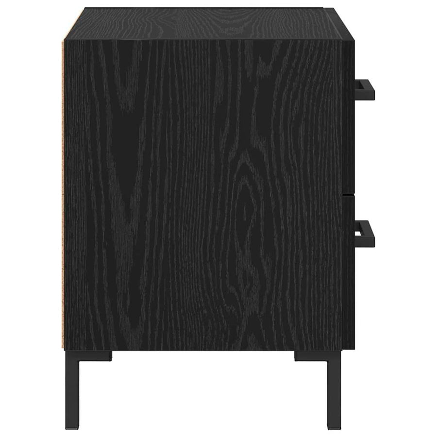 Nachtkastje 2 pcs Zwart Eiken 40 x 35 x 47,5 cm Bewerkt hout