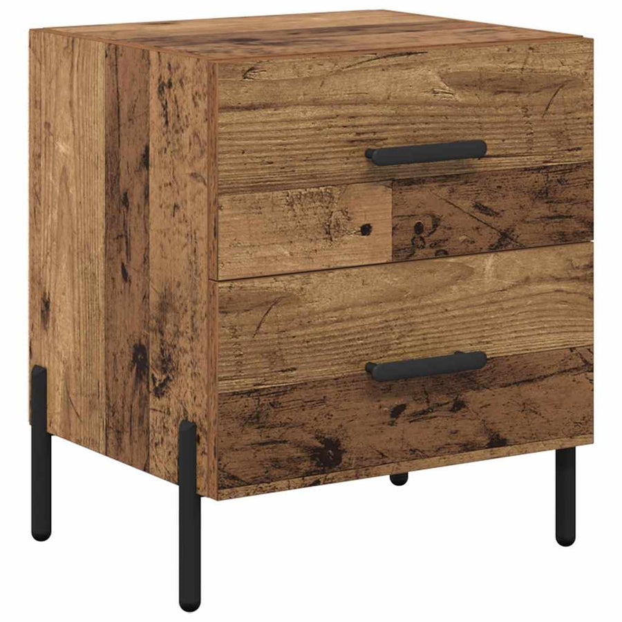 Nachtkastje met lade Oudhout 40 x 35 x 47,5 cm Bewerkt hout