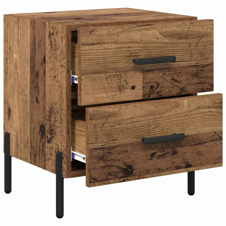 Nachtkastje met lade Oudhout 40 x 35 x 47,5 cm Bewerkt hout