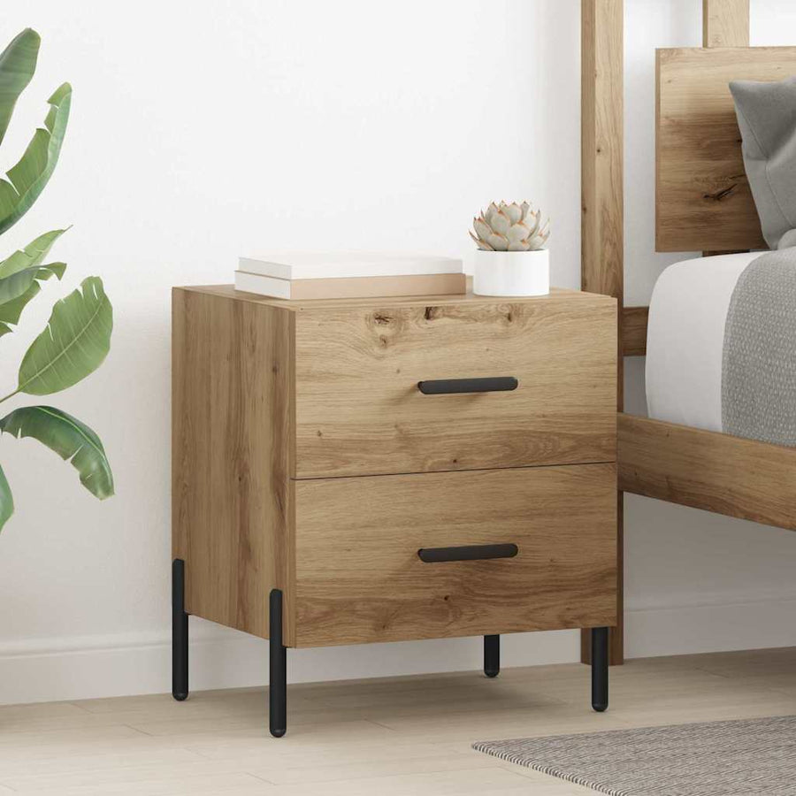 Nachtkastje 2 pcs Artisan Eiken 40 x 35 x 47,5 cm Bewerkt hout