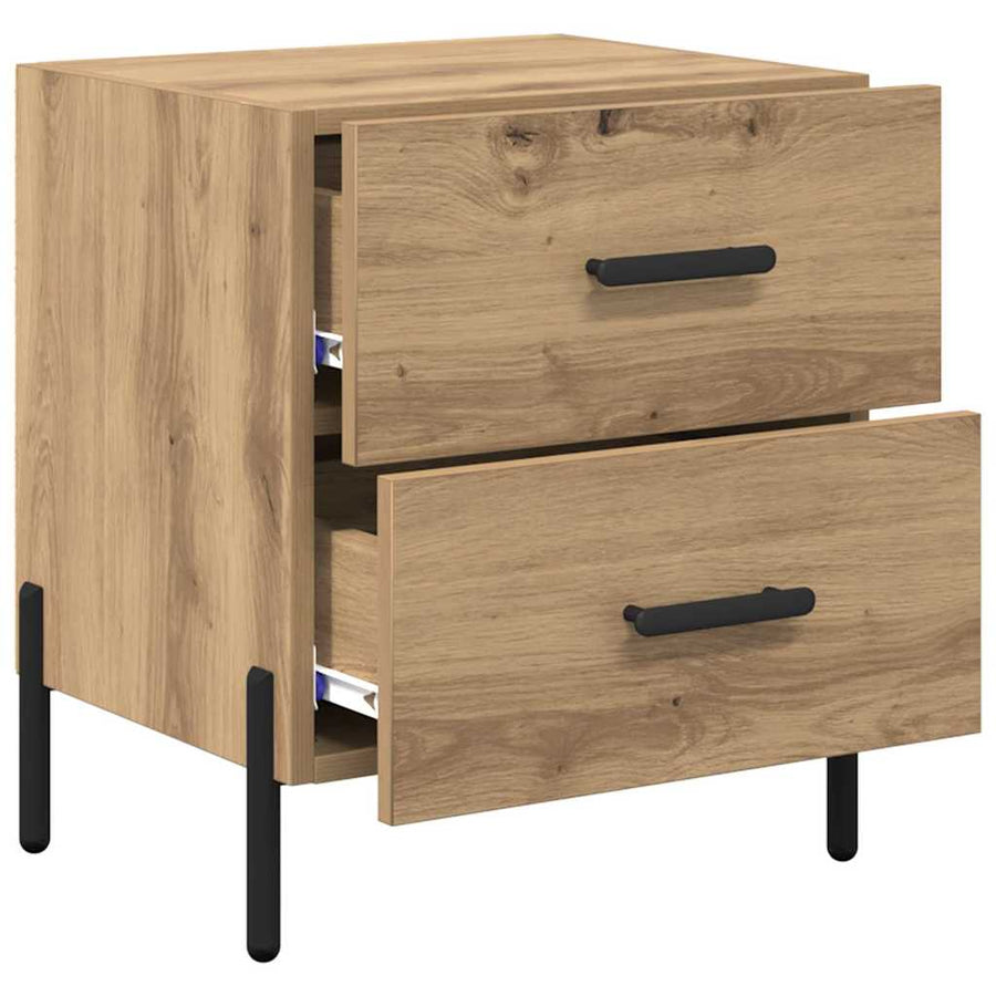 Nachtkastje 2 pcs Artisan Eiken 40 x 35 x 47,5 cm Bewerkt hout