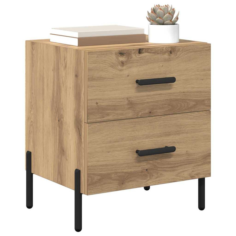 Nachtkastje 2 pcs Artisan Eiken 40 x 35 x 47,5 cm Bewerkt hout