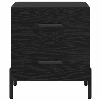 Nachtkastje met lade Zwart Eiken 40 x 35 x 47,5 cm Bewerkt hout