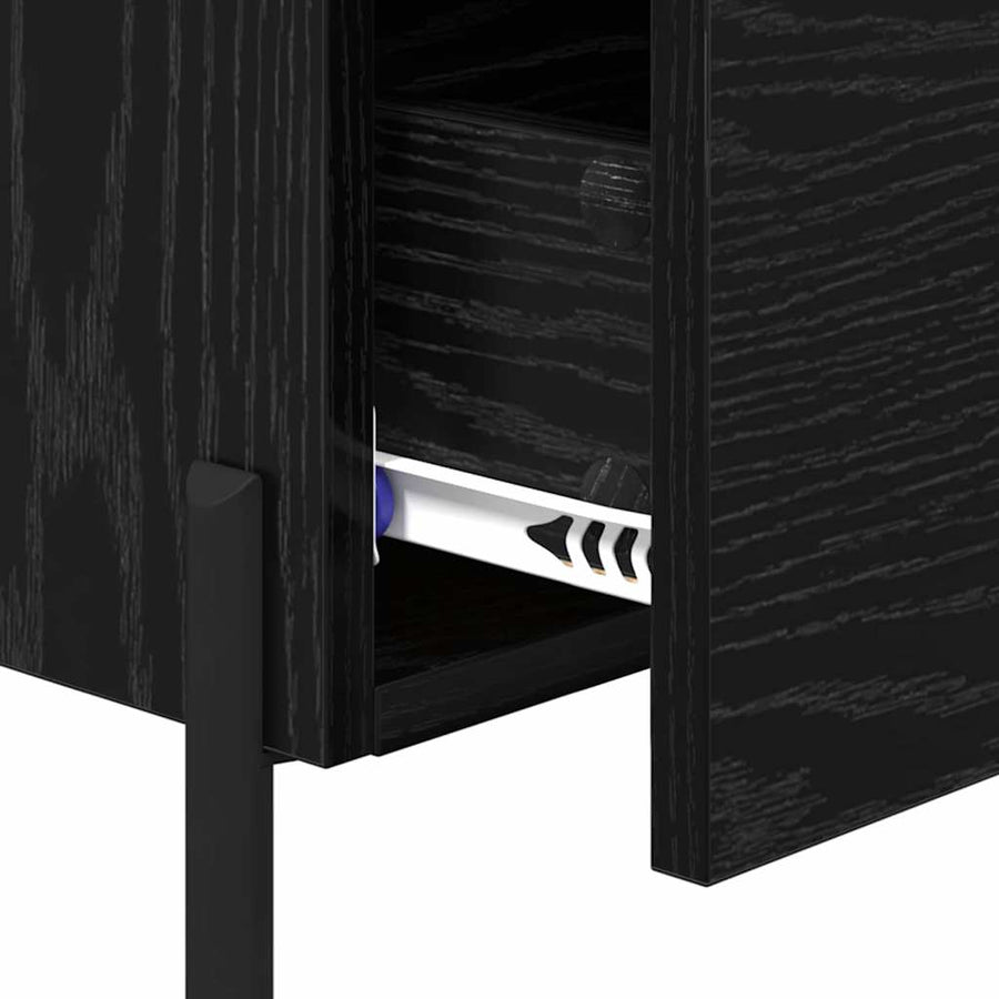 Nachtkastje 2 pcs Zwart Eiken 40 x 35 x 47,5 cm Bewerkt hout