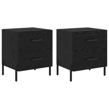 Nachtkastje 2 pcs Zwart Eiken 40 x 35 x 47,5 cm Bewerkt hout