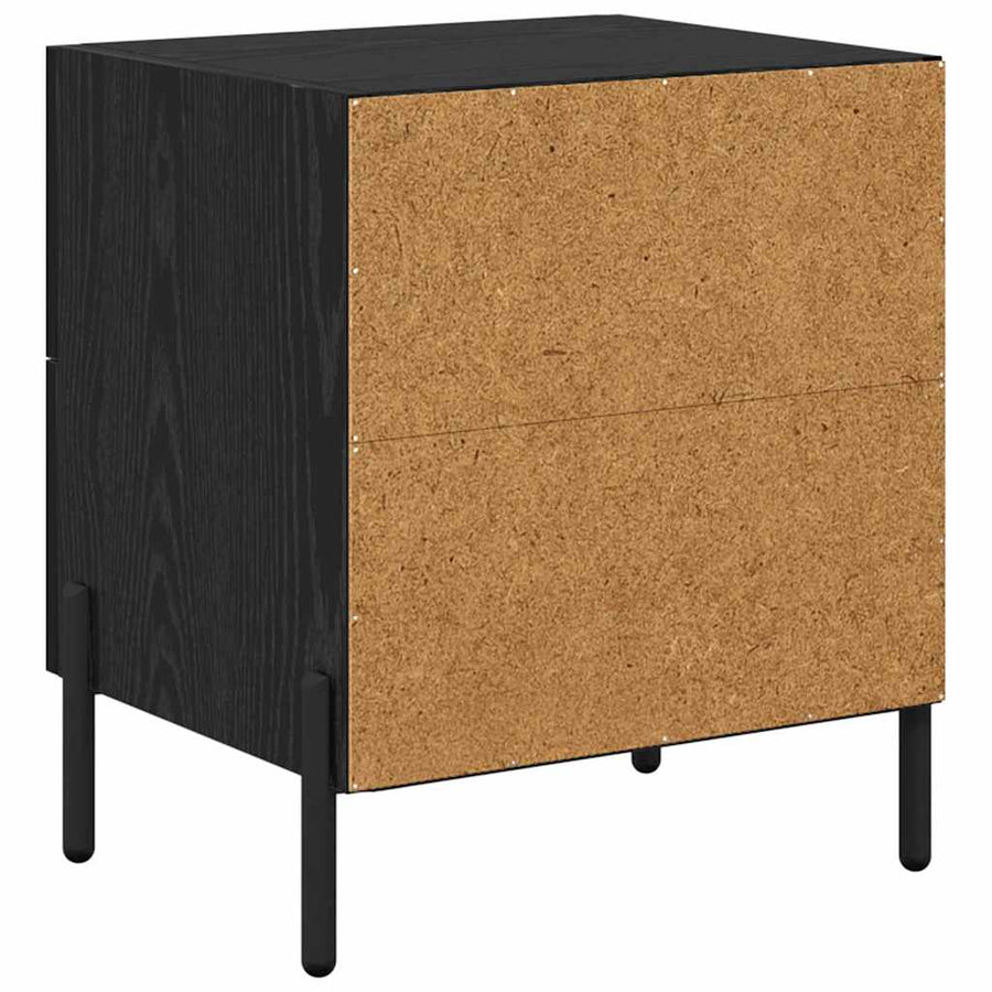 Nachtkastje 2 pcs Zwart Eiken 40 x 35 x 47,5 cm Bewerkt hout