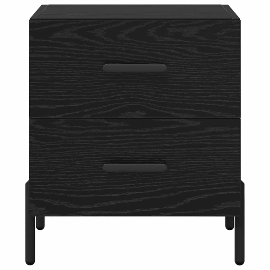 Nachtkastje 2 pcs Zwart Eiken 40 x 35 x 47,5 cm Bewerkt hout