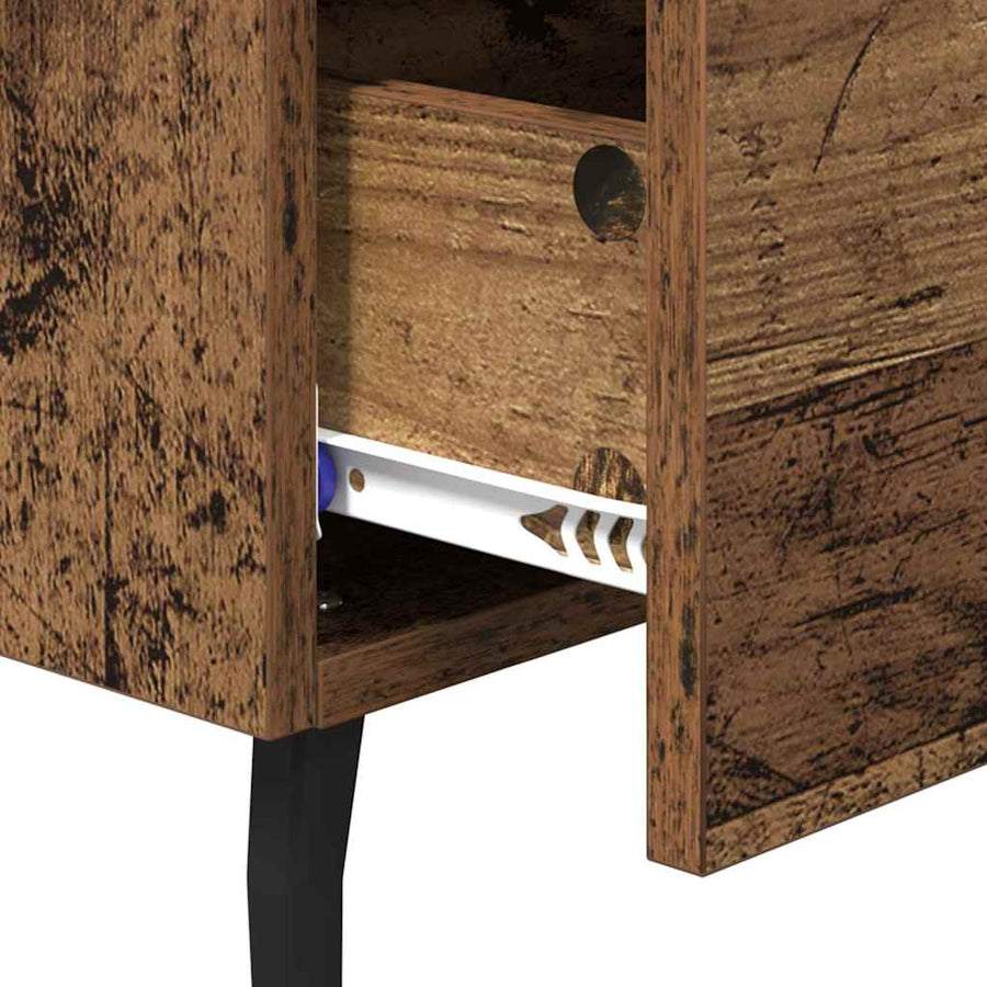 Nachtkastje met lade Oud hout 40 x 35 x 47,5 cm Bewerkt hout