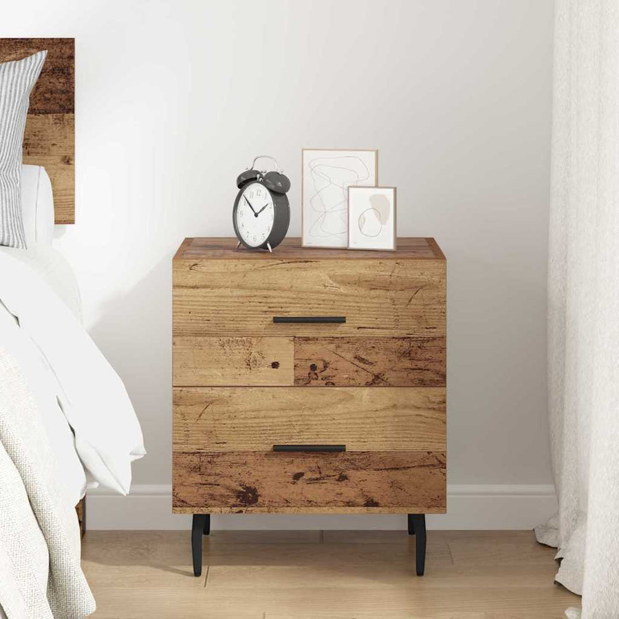 Nachtkastje met lade Oud hout 40 x 35 x 47,5 cm Bewerkt hout