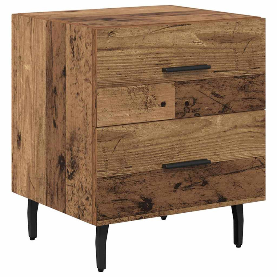 Nachtkastje met lade Oud hout 40 x 35 x 47,5 cm Bewerkt hout
