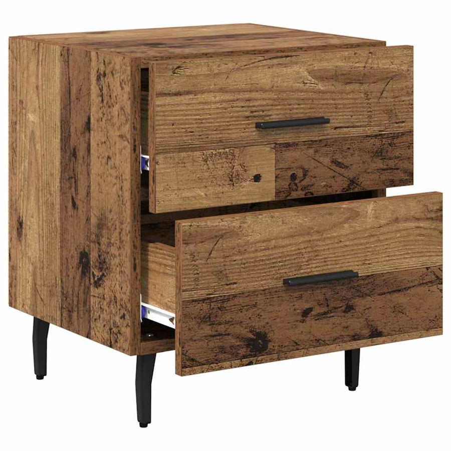 Nachtkastje met lade Oud hout 40 x 35 x 47,5 cm Bewerkt hout