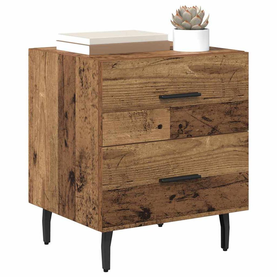 Nachtkastje met lade Oud hout 40 x 35 x 47,5 cm Bewerkt hout