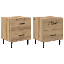 Nachtkastje 2 pcs artisanaal eikenkleurig 40 x 35 x 47,5 cm