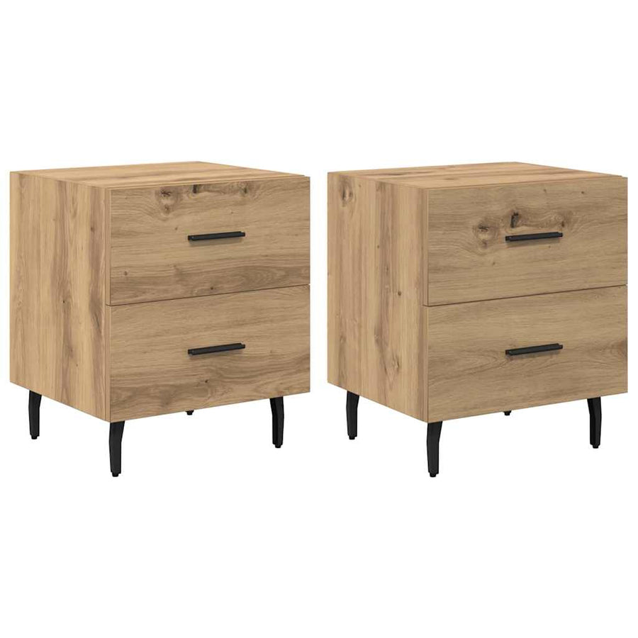 Nachtkastje 2 pcs artisanaal eikenkleurig 40 x 35 x 47,5 cm