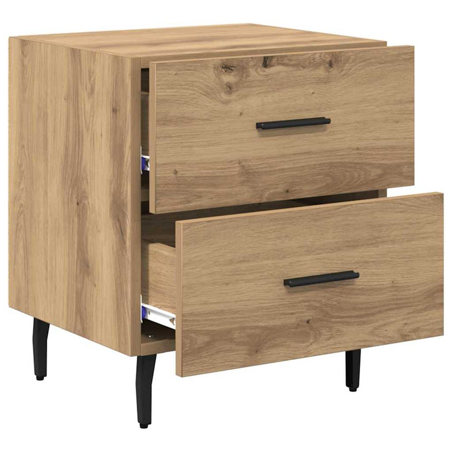 Nachtkastje 2 pcs artisanaal eikenkleurig 40 x 35 x 47,5 cm