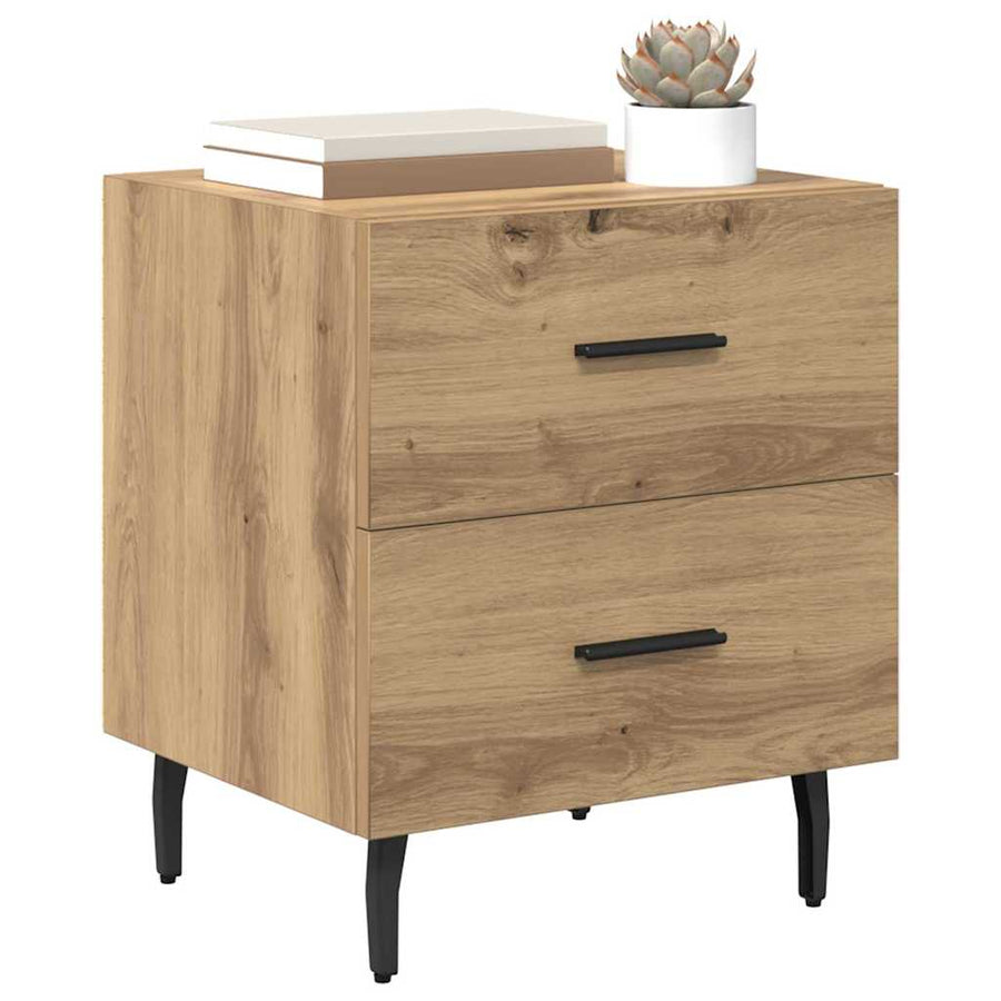 Nachtkastje 2 pcs artisanaal eikenkleurig 40 x 35 x 47,5 cm