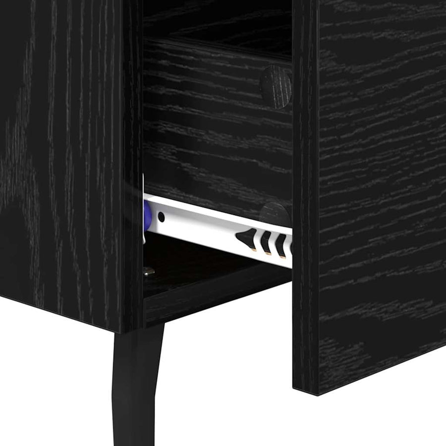 Nachtkastje 2 pcs Zwart eiken 40 x 35 x 47,5 cm Bewerkt hout